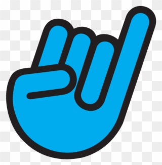 Jdm The Shocker Little Finger In Black & Blue Decal Clipart
