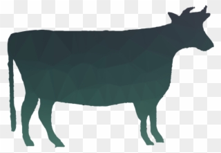 Cow Silhouette Clipart Beef Cattle Holstein Friesian - Png Download
