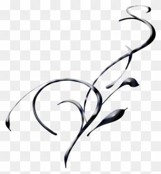 Swirl Abstract Black Satin Elegant Design Curved Shape Clipart