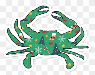 Maryland Stocking & Candy Cane Holiday Crab / Sticker Clipart