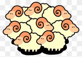 Clipart Charming Flock Of Sheep Clipart Cartoon Clip - Png Download