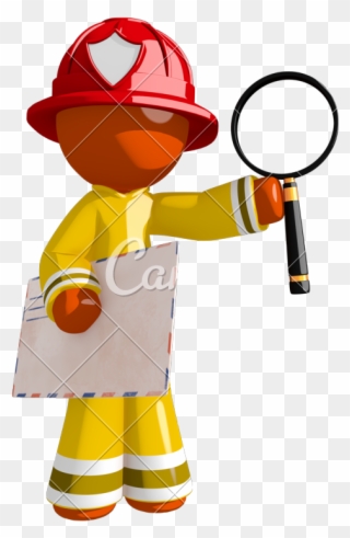 Orange Man Firefighter Clipart