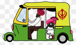 Ninjacat Takes A Ride In An Auto-rickshaw But Has A Clipart