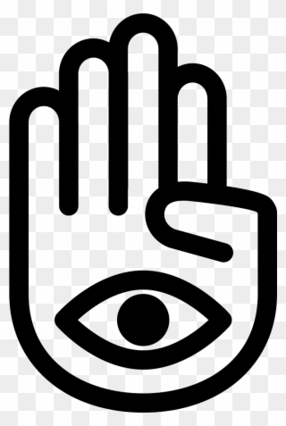 Hand Palm With One Eye In Mudra Posture Comments Clipart