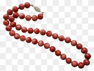 Antique Victorian 1900's Red Pink Momo Coral Necklace Clipart