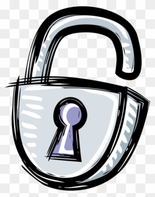 Vector Illustration Of Padlock Lock Mechanical Security Clipart