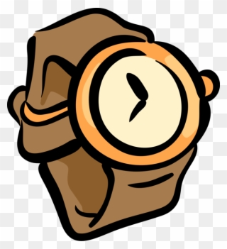 Vector Illustration Of Wristwatch Timepiece Watch Keeps Clipart