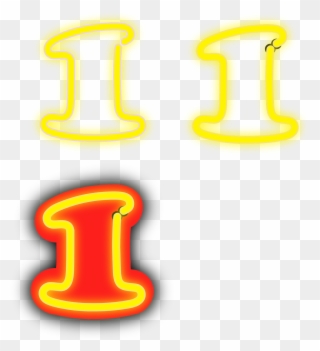 Yellow, Light, Neon, Number, Numbers, Numerals Numre, Clipart