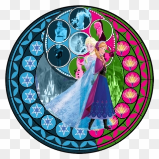 Frozen Ana And Elsa Clip Art - Kingdom Hearts Stained Glass Anna - Png Download