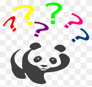 Panda With Question Marks Clipart