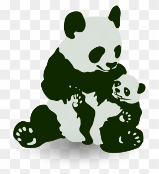 Baby Panda Clipart Clipart Free Download - Cute Panda And Baby Panda Oval Ornament - Png Download