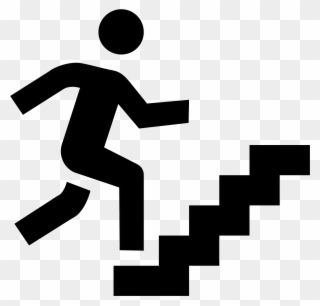 Stair At Getdrawings Com - Man Climbing Stairs Icon Clipart