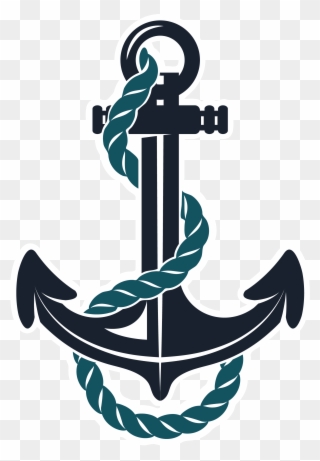 Anchor Clipart Teal - Anchor With Rope Png Transparent Png