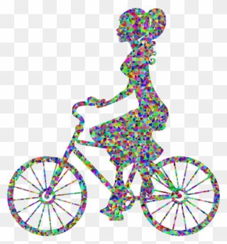 Bicycle Wheels Cycling Silhouette Motorcycle - Imagenes De Mujer En Bicicleta Clipart