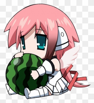 Ikaros Watermelon - Sora No Otoshimono Ikaros Chibi Clipart