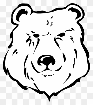 Black And White Clip Art At Clker - Bear Head Transparent Png