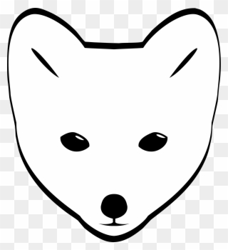 Polar Fox Clipart Polar - Arctic Fox Face Drawing - Png Download