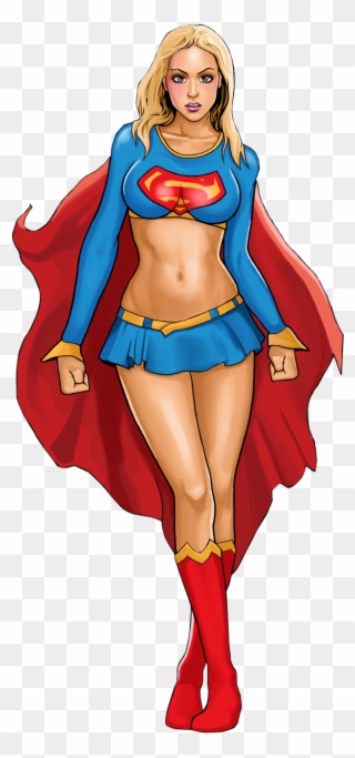 #supergirl #clip #art - Huimin Women's Dc Supergirl Top - Png Download