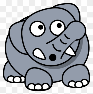 Worried Elephant Cartoon Clipart