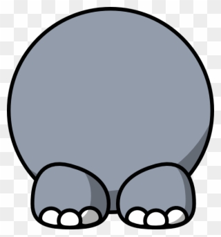 Elephant Clipart Body - Cartoon Hippo - Png Download