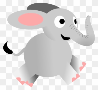 Elephants Download - Happy Elephant Running Cartoon Clipart