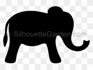 Silhouettes Clipart Elephant - Simple Elephant Silhouette - Png Download