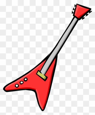 Red Electric Guitar - Red Electric Guitar Club Penguin Clipart