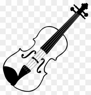 Black And White Bow Clip Art Painted - Black Violin Shower Curtain - Png Download