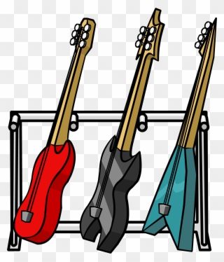 Guitar Clipart Stand - Guitar On A Stand Clip Art - Png Download
