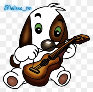 Cute Dog Playing The Guitar Png By Melissa - Guitar Clipart