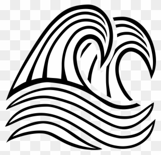 Line Art Wind Wave Drawing Breaking Wave - Black And White Free Wave Clip Art - Png Download