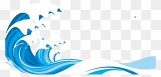 Blue Vector Sea Pattern Transprent Png Free - Clip Art Blue Wave Transparent Png