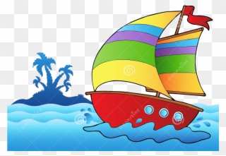 Cartoon Clip Art Sea Island Transprent Png - Cartoon Sailboat Transparent Png