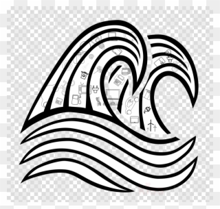 Download Png Of Black And White Waves Clipart Black - Drawing Wave Clipart Png Transparent Png