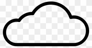 Simple Cloud Icon Flat Base - Cloud Logo Black Clipart