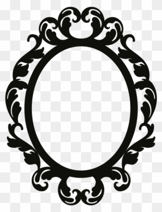 Stickers Cadre Ovale Baroque Clipart