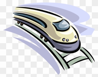 Vector Illustration Of High Speed Bullet Train Rail Clipart