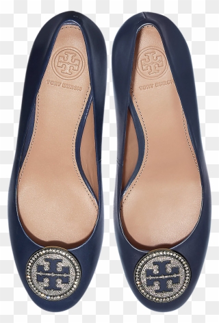Tory Burch Perfect Navy Nappa Leather 45mm Liana Pumps Clipart