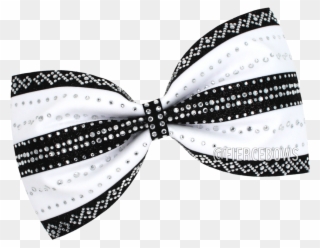 Black And White Rhinestone Tailless Bow Clipart