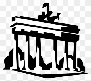 Vector Illustration Of Brandenburg Gate, German Neoclassical Clipart