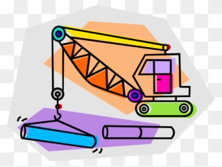 Vector Illustration Of Construction Industry Crane Clipart