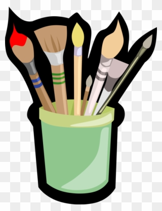 Vector Illustration Of Visual Fine Arts Artist's Paintbrushes Clipart