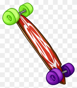 Red Longboard Clipart
