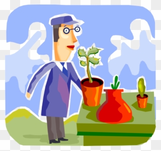 Vector Illustration Of Greenhouse Nursery Gardener Clipart