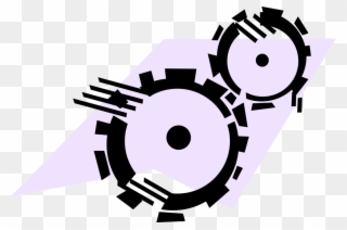 Vector Illustration Of Gear Cogwheel Rotating Machine Clipart
