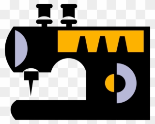 Vector Illustration Of Home Sewing Machine For Stitching Clipart