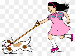 Dog Clipart Girl - Png Download