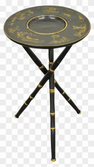 Antique Victorian English Decorated Faux Bamboo Tripod Clipart
