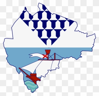 Flag Map Of Belfast, Northern Ireland Clipart