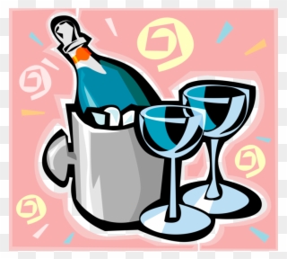Vector Illustration Of Champagne Carbonated Sparkling Clipart